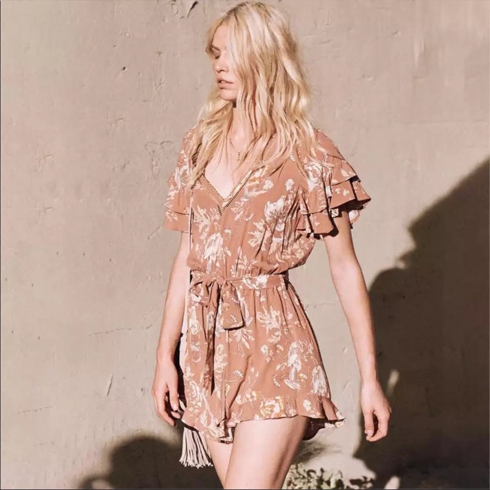 Garden Party Boho Gypsy Floral Romper - Picture 4 of 8
